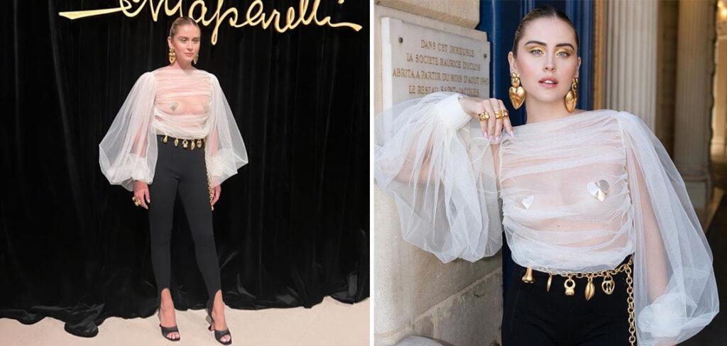 Valentina Ferragni si presenta alle sfilate di Parigi col seno nudo: il look crea clamore Valentina Ferragni si presenta alle sfilate di Parigi col seno nudo: il look crea clamore