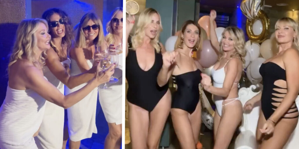 Angela Melillo festeggia l'addio al nubilato con le amiche vip, tra sauna e brindisi in costume: foto Angela Melillo festeggia l'addio al nubilato con le amiche vip, tra sauna e brindisi in costume: foto