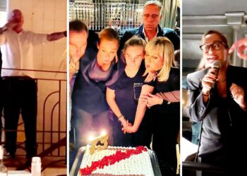 Sonia Bruganelli festeggia la mamma all'Hotel Valadier