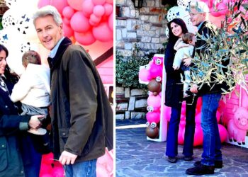 Roberto Farnesi festeggia il primo compleanno della figlia Mia