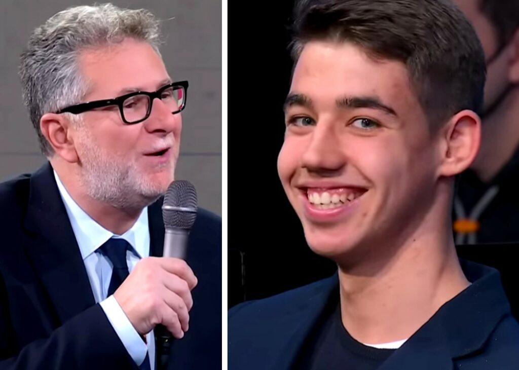 Il figlio 18enne di Fabio Fazio, Michele, appare per la prima volta in tv: guarda