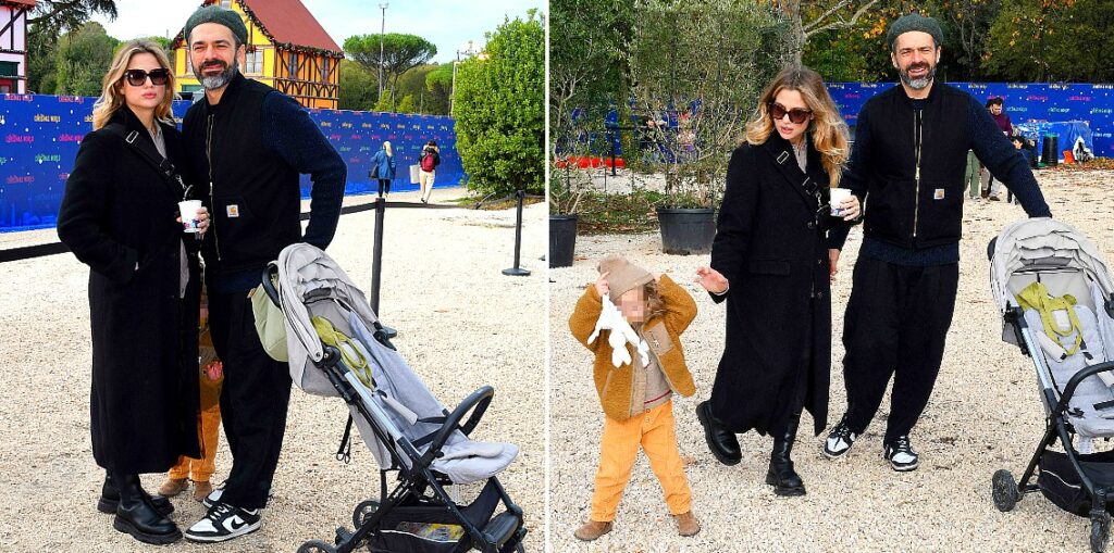 Luca Argentero con Cristina Marino incinta e la loro primogenita Nina felici e 'natalizi' a Roma: foto Luca Argentero con Cristina Marino incinta e la loro primogenita Nina felici e 'natalizi' a Roma: foto