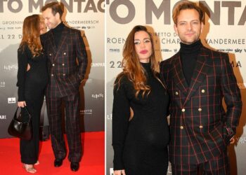 Alessandro Borghi sarà papà: la fidanzata Irene Forti incinta sul red carpet con l’attore, foto