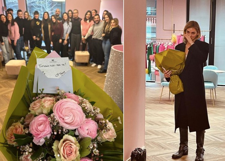 Chiara Ferragni in lacrime per la sorpresa in ufficio Chiara Ferragni in lacrime per la sorpresa in ufficio