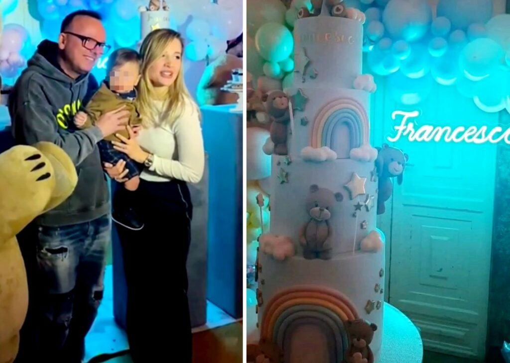 Gigi D'Alessio e la compagna Denise festeggiano il primo compleanno del figlio Francesco con una mega festa: foto