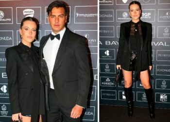 Sophie Codegoni incinta di 7 mesi sfila con Alex Basciano a Sanremo:  foto