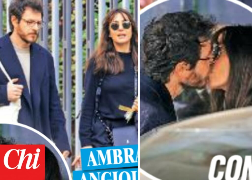 Ambra Angiolini e Andrea Bosca sembrano già una famiglia: baci d'amore davanti alla figlia di lei