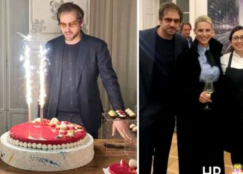 Michelle Hunziker alla festa dei 40 anni dell'ex marito Tomaso Trussardi: foto
