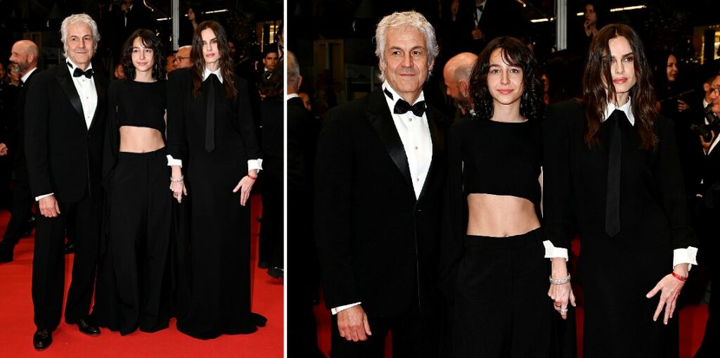 Kasia Smutniak con la figlia Sophie Taricone e il marito Domenico Procacci a Cannes: il red carpet in total black coordinato Kasia Smutniak con la figlia Sophie Taricone e il marito Domenico Procacci a Cannes: il red carpet in total black coordinato