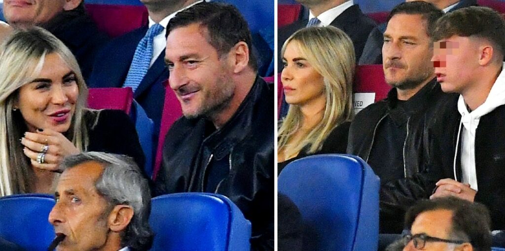 Totti e Noemi Bocchi allo stadio a tifare la Roma insieme a Cristian, il figlio primogenito di Francesco e la Blasi: foto Totti e Noemi Bocchi allo stadio a tifare la Roma insieme a Cristian, il figlio primogenito di Francesco e la Blasi: foto