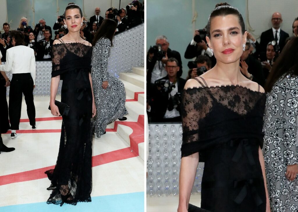 L'eleganza di Charlotte Casiraghi conquista il MET Gala 2023: in nero Chanel per omaggiare Karl Lagerfeld