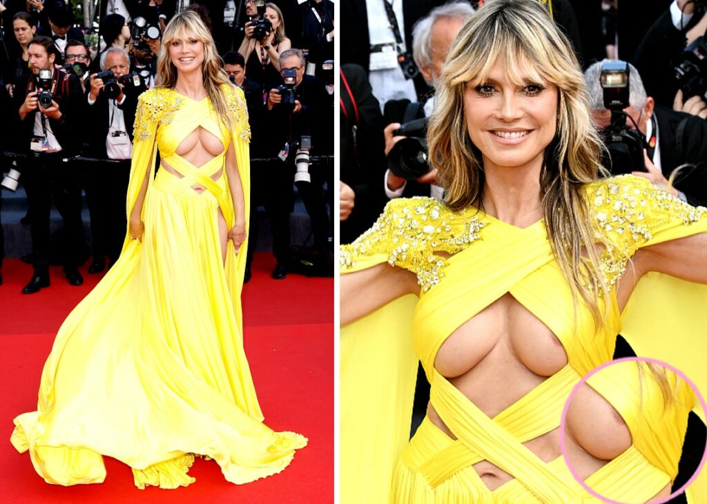 Anche Heidi Klum si presenta a Cannes con uno spacco da paura: le foto fanno discutere