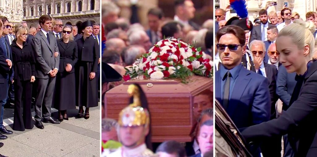 I cinque figli di Silvio Berlusconi uniti dal dolore al funerale del padre: l'ultimo saluto tra lacrime e struggimento al Duomo di Milano I cinque figli di Silvio Berlusconi uniti dal dolore al funerale del padre: l'ultimo saluto tra lacrime e struggimento al Duomo di Milano