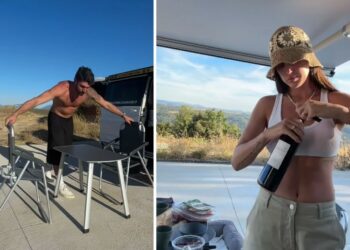 Cecilia Rodriguez e Ignazio Moser  felici in Provenza nel loro viaggio in camper con i cani