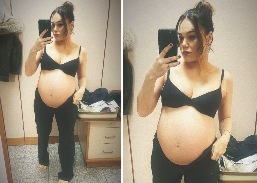 A meno di un mese dal parto Romina Carrisi mostra il suo pancione nudo ormai enorme: guarda A meno di un mese dal parto Romina Carrisi mostra il suo pancione nudo ormai enorme: guarda