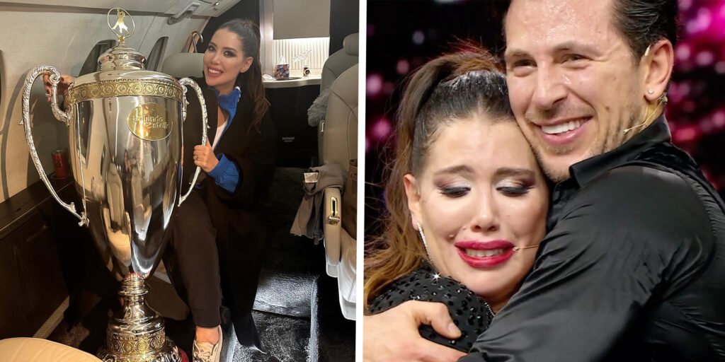 Wanda Nara vince 'Ballando con le Stelle', nella notte via sul jet privato per tornare dalla famiglia con la mega coppa: foto Wanda Nara vince 'Ballando con le Stelle', nella notte via sul jet privato per tornare dalla famiglia con la mega coppa: foto