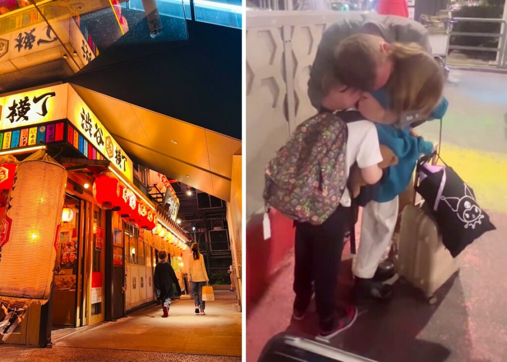 Daniele De Rossi riabbraccia i figli e la moglie Sarah Felberbaum, tornati da un viaggio di 18 giorni in Giappone