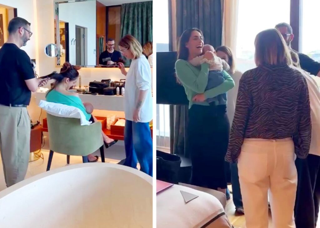 ''Sul set con la persona più speciale di tutti'': Miriam Leone a tre mesi dal parto torna al lavoro portando con sé il figlio neonato, foto ''Sul set con la persona più speciale di tutti'': Miriam Leone a tre mesi dal parto torna al lavoro portando con sé il figlio neonato, foto