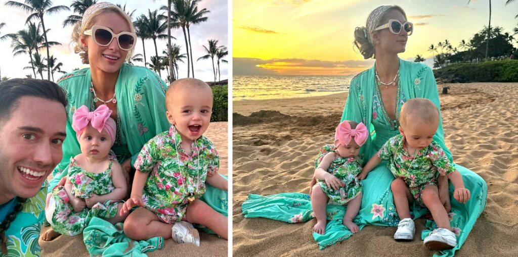Paris Hilton mamma felice in spiaggia alle Hawaii con i figli Phoenix e London: guarda Paris Hilton mamma felice in spiaggia alle Hawaii con i figli Phoenix e London: guarda