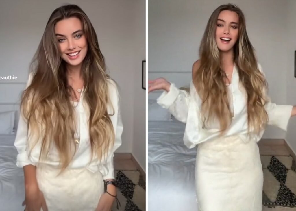 La presunta nuova fidanzata di Fedez Garance Authié balla sulle note della sua nuova canzone, lui la reposta: guarda