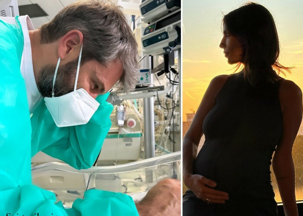 ''Stiamo ancora lottando, questa bufera passerà'': Roberta Morise dopo il parto pubblica foto del compagno che guarda il loro bimbo ricoverato