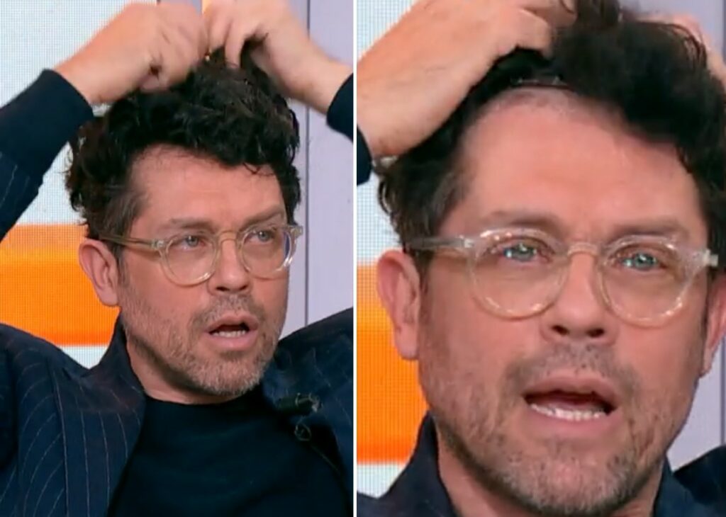 ''Guarda che si è staccato'': Federica Panicucci avvisa in diretta Raffaello Tonon che gli si è staccato il patch cutaneo