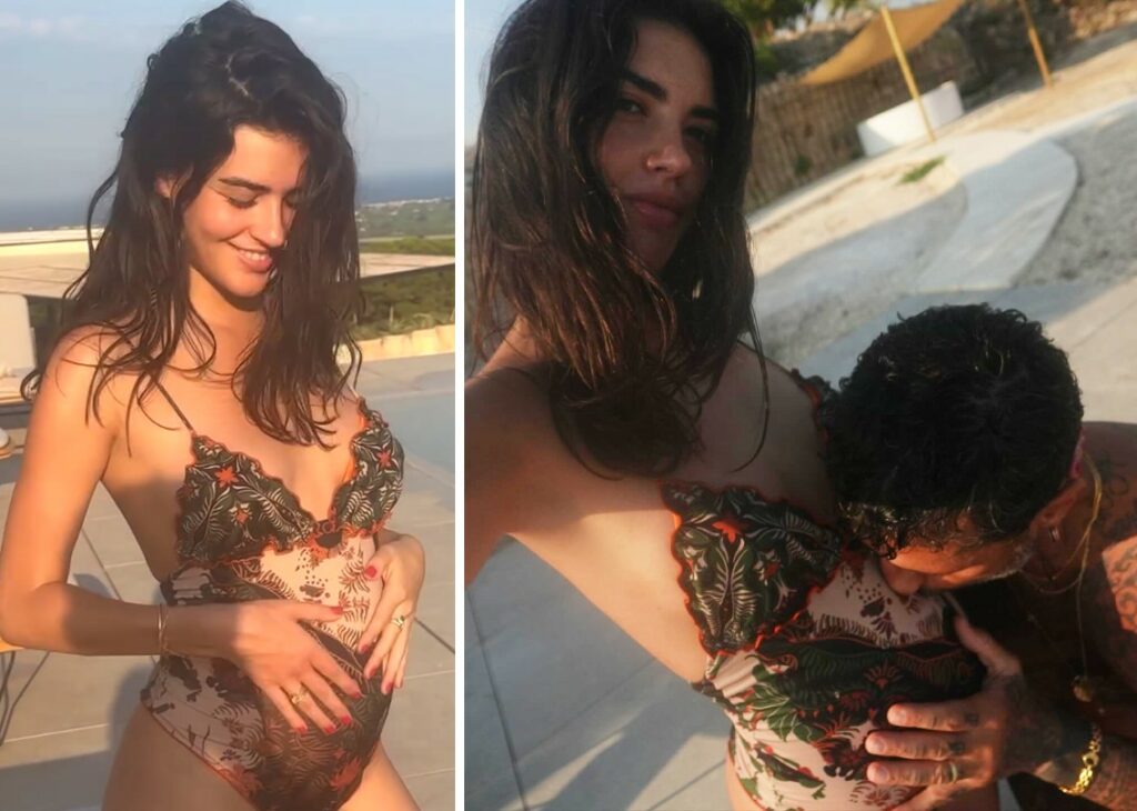 Il pancione di Sara Barbieri cresce a vista d'occhio: la compagna di Fabrizio Corona si mostra in piscina in costume, guarda Il pancione di Sara Barbieri cresce a vista d'occhio: la compagna di Fabrizio Corona si mostra in piscina in costume, guarda