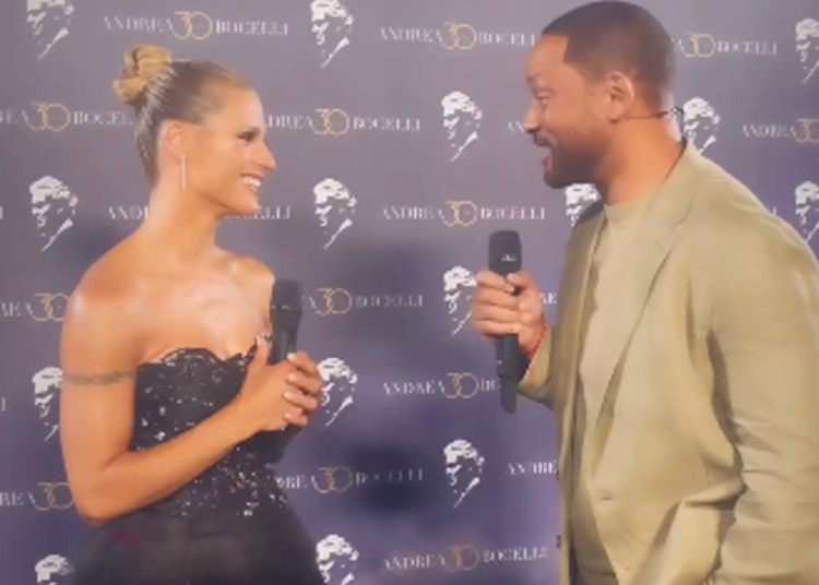 Michelle Hunziker con Will Smith e gli altri big all'evento di Bocelli