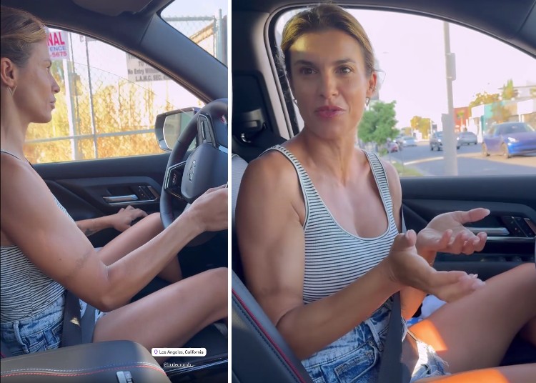 La nuova auto di Elisabetta Canalis è un pick up enorme La nuova auto di Elisabetta Canalis è un pick up enorme
