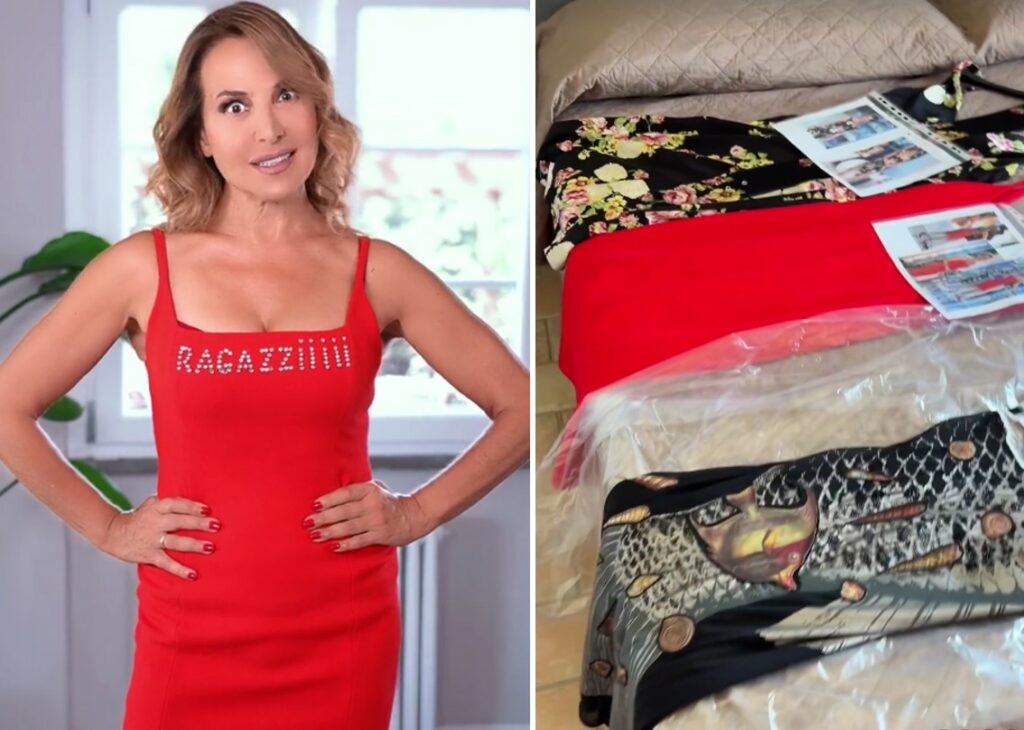 Barbara d'Urso mette all'asta i tantissimi vestiti usati a Mediaset e si mostra con un abito indossato 20 anni fa: ''Mi sta ancora uguale'' Barbara d'Urso mette all'asta i tantissimi vestiti usati a Mediaset e si mostra con un abito indossato 20 anni fa: ''Mi sta ancora uguale''