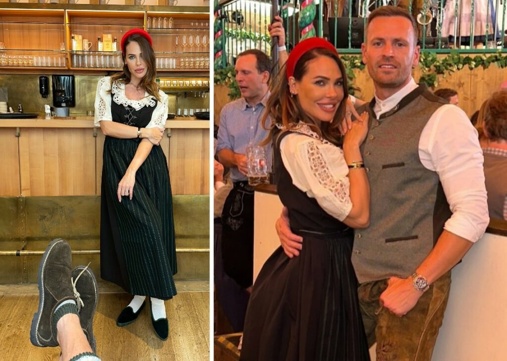 Ilary Blasi all'Oktoberfest di Monaco in abiti tradizionali bavaresi insieme al compagno Bastian Muller Ilary Blasi all'Oktoberfest di Monaco in abiti tradizionali bavaresi insieme al compagno Bastian Muller