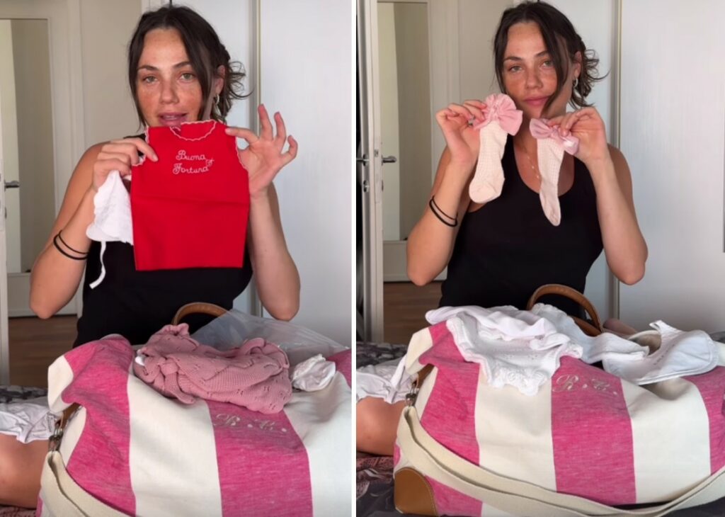 Rosalinda Cannavò al nono mese mostra il suo borsone per il parto, è pronta a correre in ospedale da un momento all'altro: guarda