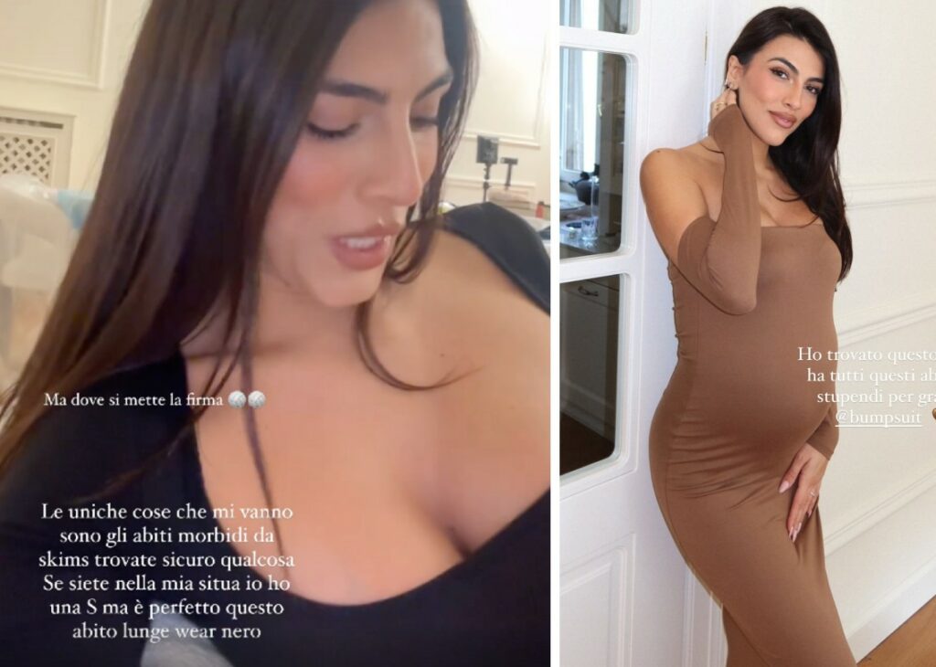 ''E' un sogno, le amo, spero durino tantissimo'': Giulia Salemi pazza per il suo seno lievitato durante la gravidanza