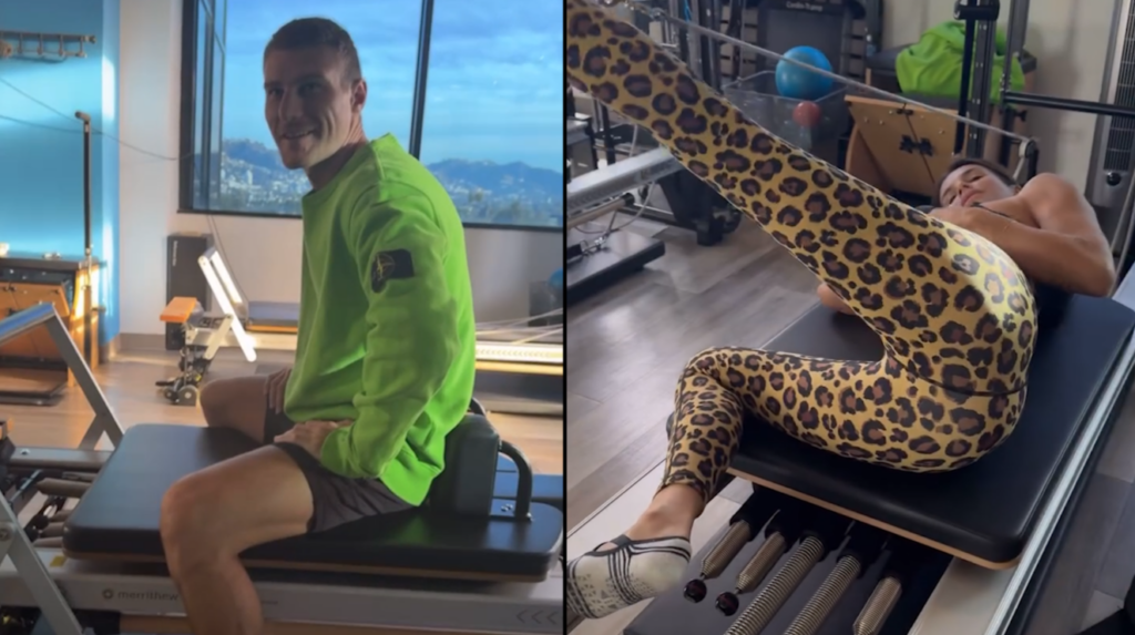 Elisabetta Canalis si dedica al pilates insieme al fidanzato Georgian Cimpeanu Elisabetta Canalis si dedica al pilates insieme al fidanzato Georgian Cimpeanu