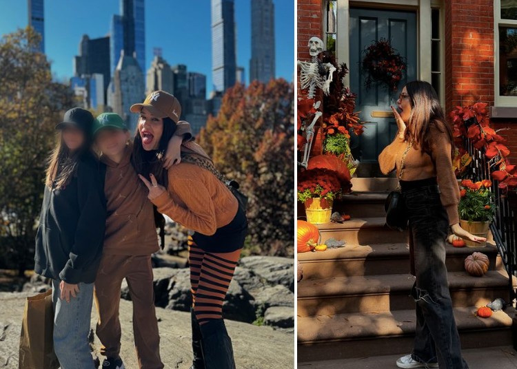 Alessia Fabiani vola a New York con i suoi gemelli Kim e Keira