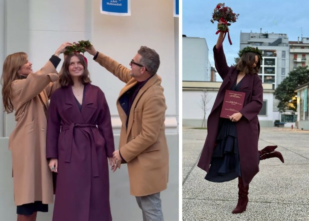 Daniele Bossari e Filippa Lagerback orgogliosi alla laurea della figlia Stella Daniele Bossari e Filippa Lagerback orgogliosi alla laurea della figlia Stella