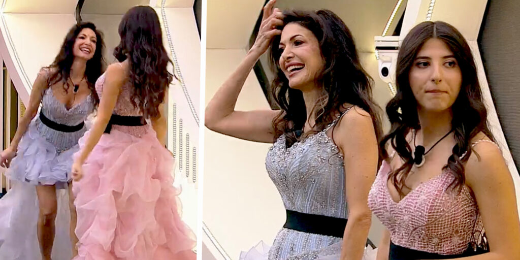 Maria Monsé e la figlia appena 18enne Perla Maria entrano al GF con lo stesso vestito: subito balletti e risate Maria Monsé e la figlia appena 18enne Perla Maria entrano al GF con lo stesso vestito: subito balletti e risate