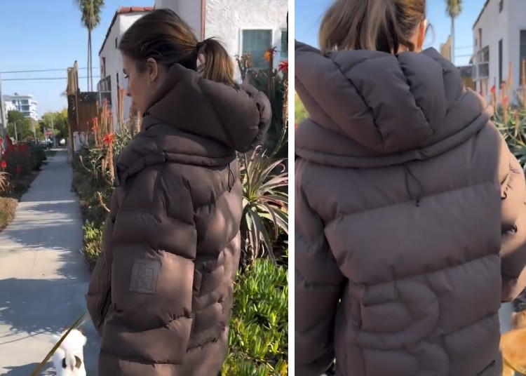 Elisabetta Canalis con il piumino a Los Angeles anche se ci sono 20 gradi