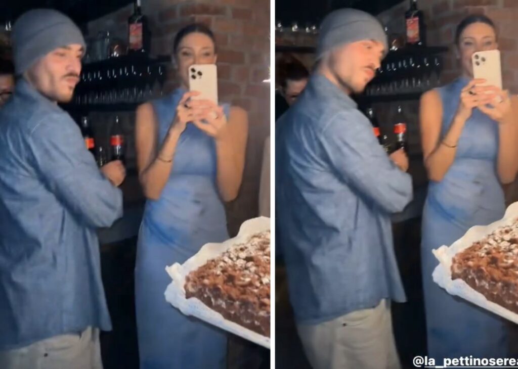 Belen e l'ex Antonino Spinalbese vicini alla festa dell'amica comune, tra i due sintonia e cordialità: guarda