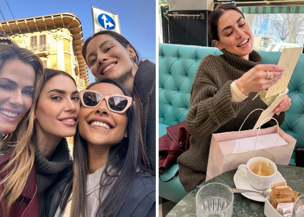 Melissa Satta festeggia 39 anni a pranzo con le amiche a Milano