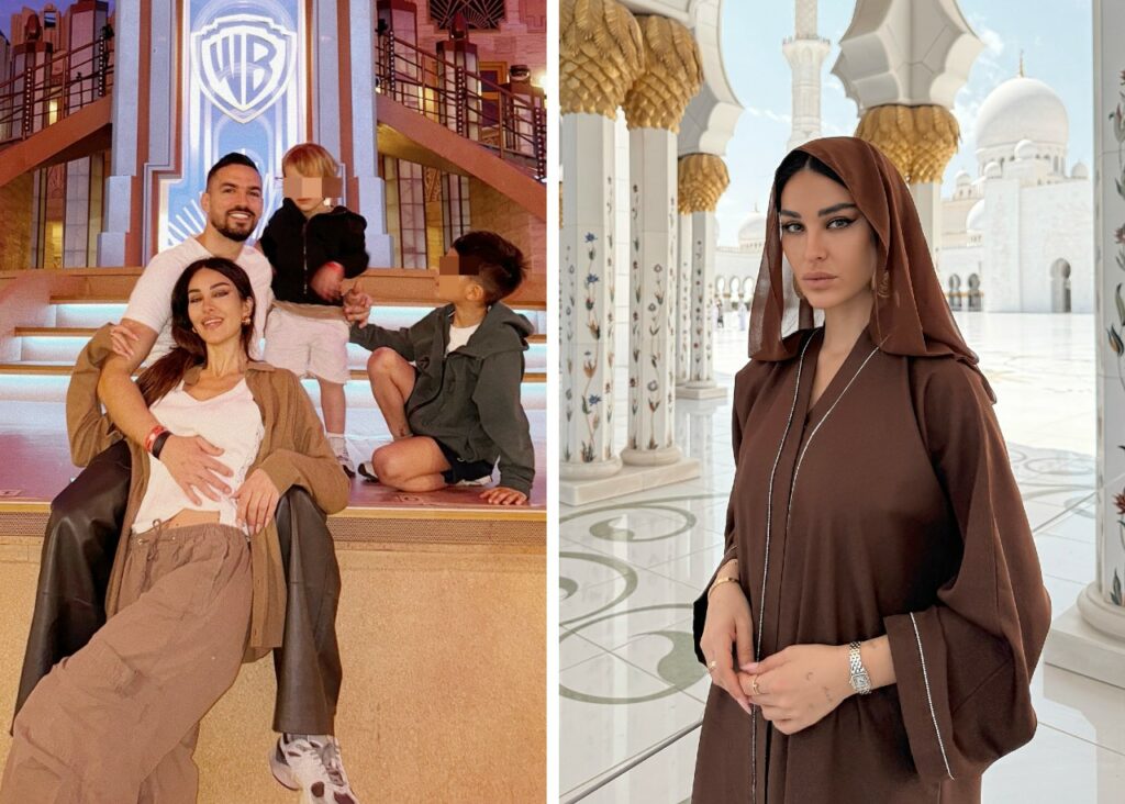 Rosa Perrotta felice ad Abu Dhabi con il compagno e i figli Rosa Perrotta felice ad Abu Dhabi con il compagno e i figli