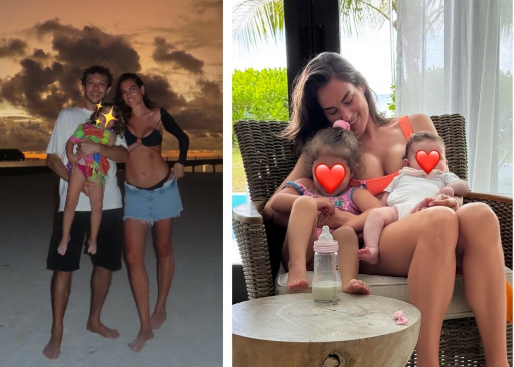 Valentino Rossi e Francesca Sofia Novello alle Maldive con le figlie