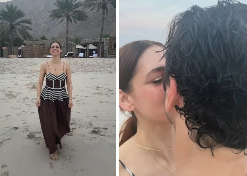 Miriam Leone festeggia i 40 anni ballando scatenata sulla spiaggia nel resort di lusso in Medio Oriente: guarda
