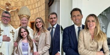 Serena Autieri e il marito festeggiano la cresima della figlia Giulia