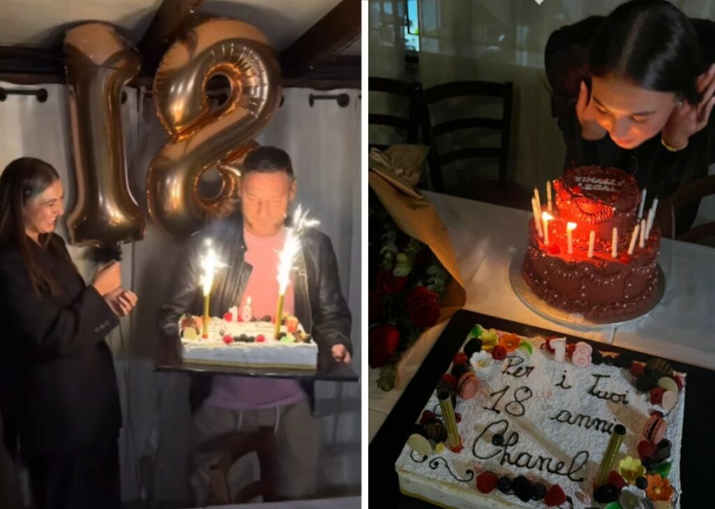 Chanel Totti compie 18 anni! La figlia di Francesco Totti e di Ilary Blasi festeggia con gli amici, il papà le porta la torta: guarda Chanel Totti compie 18 anni! La figlia di Francesco Totti e di Ilary Blasi festeggia con gli amici, il papà le porta la torta: guarda