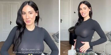 ''Bye bye punto vita'': a Giulia De Lellis incinta non entrano più i suoi pantaloni e prende in prestito quelli del fidanzato Tony Effe