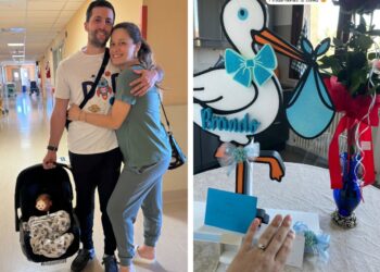 ''Sfatti ma col cuore pieno di gioia'': l'ex ballerina di 'Amici' Alice Bellagamba lascia l'ospedale col compagno e figlio dopo il parto