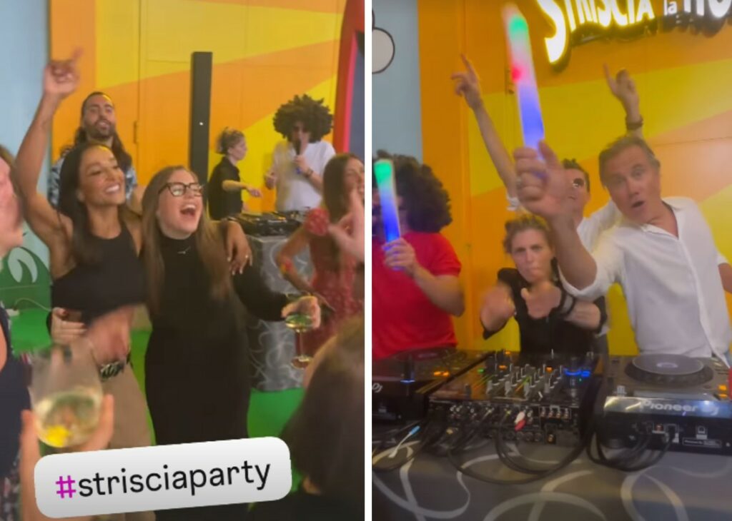 Party di fine stagione di 'Striscia la Notizia': Juliana Moreira e la figlia di Antonio Ricci scatenate, poi tutti gli altri, da Ghione alla Petyx Party di fine stagione di 'Striscia la Notizia': Juliana Moreira e la figlia di Antonio Ricci scatenate, poi tutti gli altri, da Ghione alla Petyx