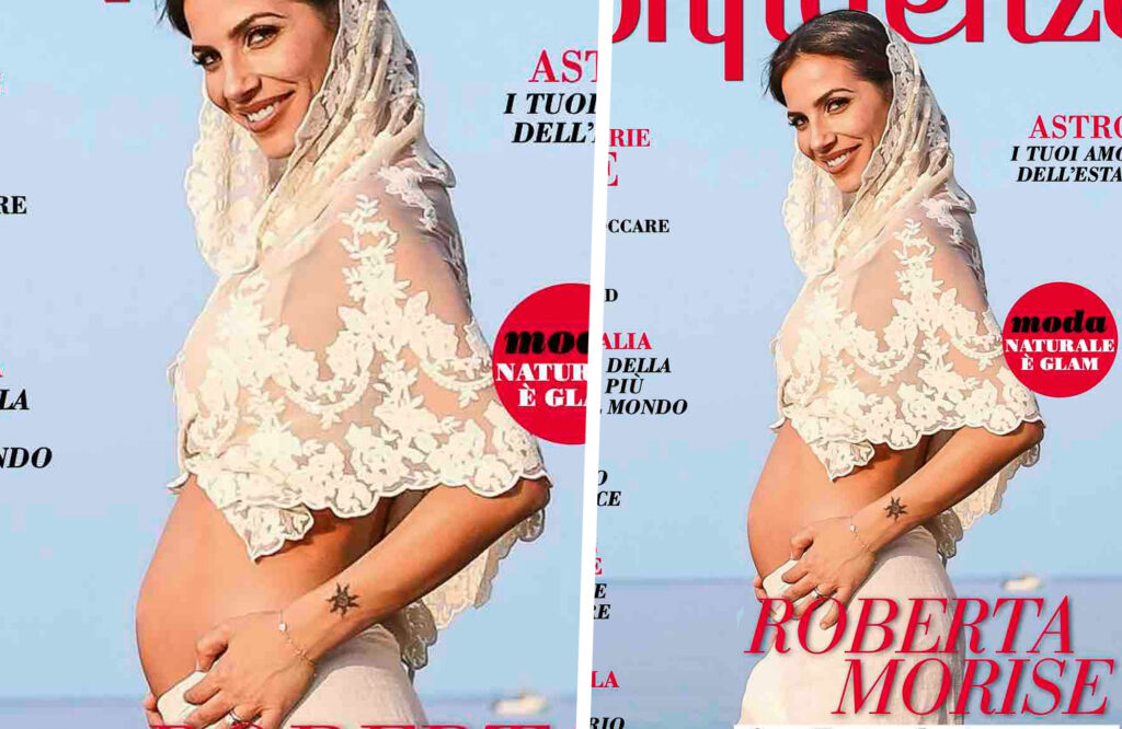 Roberta Morise mostra per la prima volta il pancino della seconda gravidanza in copertina: guarda