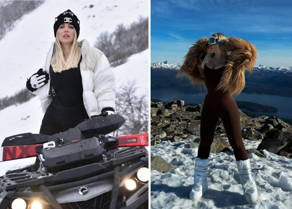 Wanda Nara si gode la neve a luglio nell'inverno argentino Wanda Nara si gode la neve a luglio nell'inverno argentino